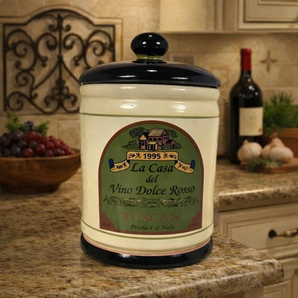 Oggi La Casa del Vino Dolce Rosso Canister With Lids